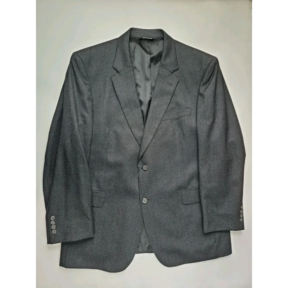 Jos A Bank Mens Wool Cashmere Sports Coat 44R Gray 2 Button Blazer M804